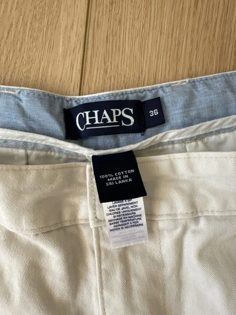 Chaps Men’s Classic Fit Khaki Shorts Size 36 Beige 100% Cotton Casual‎ Preppy